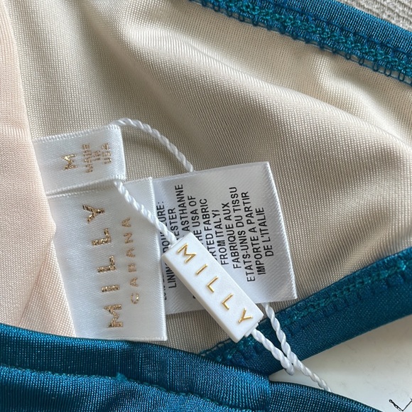 NWT Milly Cabana Womens Cabana Elba Bandeau Bikini Top & Bottom COLOR SeaGreen M - Picture 10 of 11
